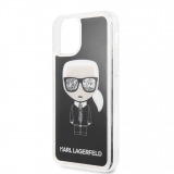 Karl Lagerfeld Liquid Glitter tok iPhone 11 készülékre fekete, ezüst glitterrel
