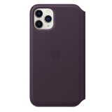 iPhone 11 Pro Max kinyitható bőrtok padlizsán színben