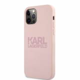 Karl Lagerfeld tok rózsaszín feliratos Apple iPhone 12 Pro Max készülékhez