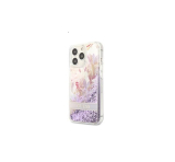 Guess Liquid Glitter Flower Apple iPhone 13 Pro Max hátlap tok, lila