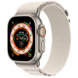 Apple Watch Ultra 49mm GPS + Cellular Titántok, csillagfény Alpesi pánt