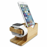 Spigen S370 Wood Stand Apple Watch + iPhone asztali bambusz fa tartó
