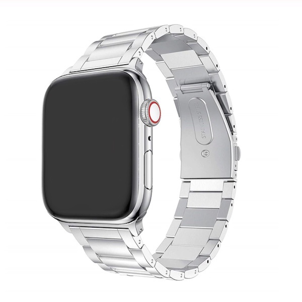 Apple Watch 42 / 44 / 45 /49 mm ezüst színű fém szíj