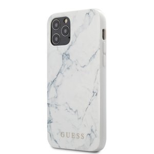 Guess márványmintás hátlapi tok fehér-szürke iPhone 12 Pro Max készülékre