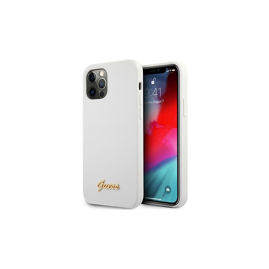 Guess tok iPhone 12 Pro Max készülékre fehér színben, arany felírattal