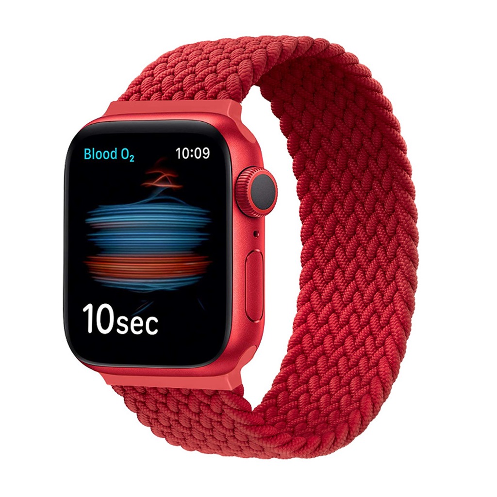 Apple Watch 42/44/45/49 mm M méret fonott körpánt piros