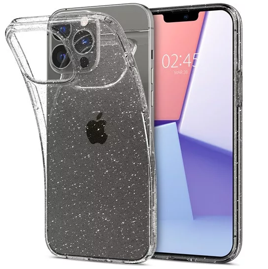 Spigen Liquid Crystal Glitter Apple iPhone 13 Pro Crystal Quartz tok, átlátszó