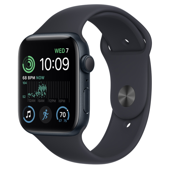 Apple Watch SE(2023) 44mm éjfekete alumíniumtok, sportszíj
