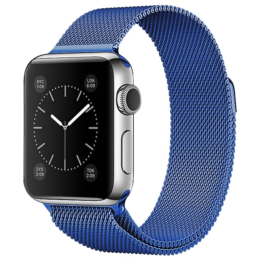 Apple Watch 42 / 44 / 45 mm kék milánói szíj 