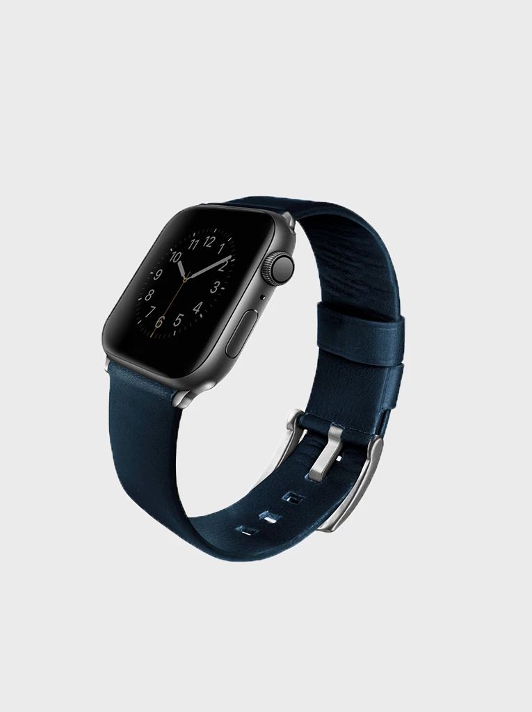 Uniq Mondain Apple Watch  bőr szíj sötétkék 42/44/45/49 mm