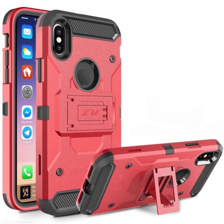 Zizo Tough Armor Style 2 iPhone X/Xs ütésálló  tok kitámasztóval, piros