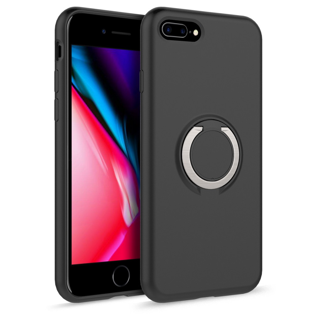 ZIZO REVOLVE iPhone 7 / 8 Plus ütésálló tok, selfie gyűrűvel, fekete
