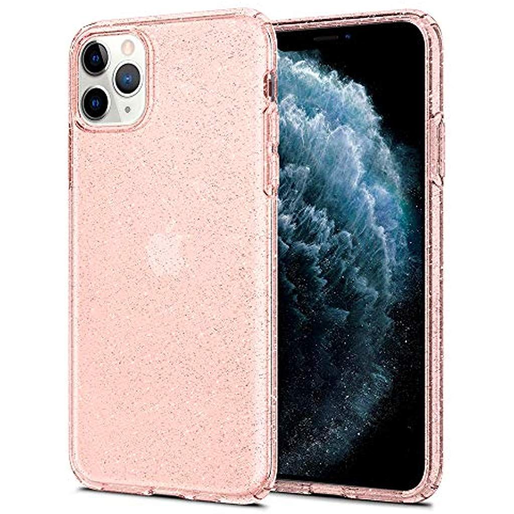 Spigen Liquid Crystal Glitter tok iPhone 11 Pro Max készülékhez rózsaszín