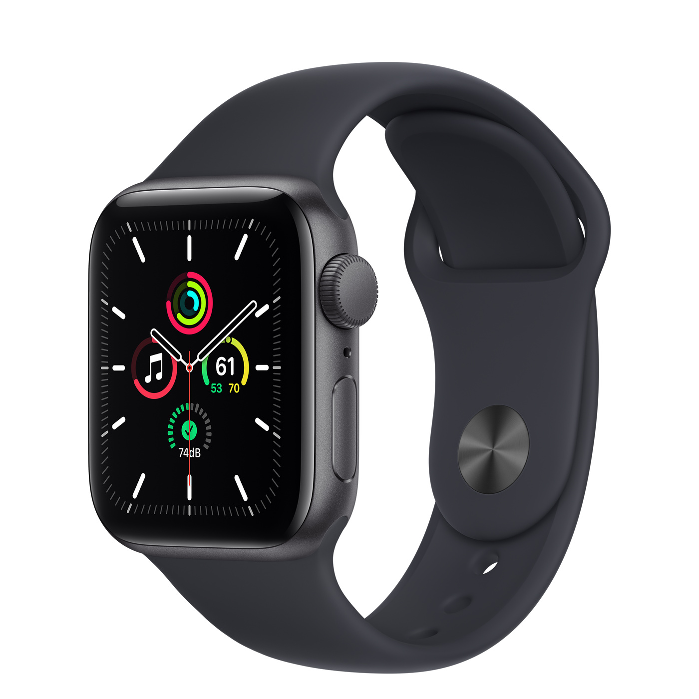 Apple Watch SE 40mm asztroszürke alumíniumtok éjfekete sportszíj