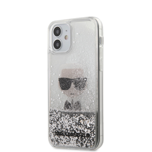  Karl Lagerfeld ezüst glitteres tok iPhone 12 mini készülékre 