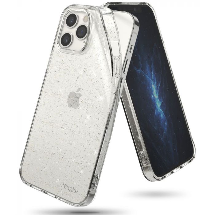 Ringke Air Glitter iPhone 12 / 12 Pro szilikon tok - csillámos átlátszó