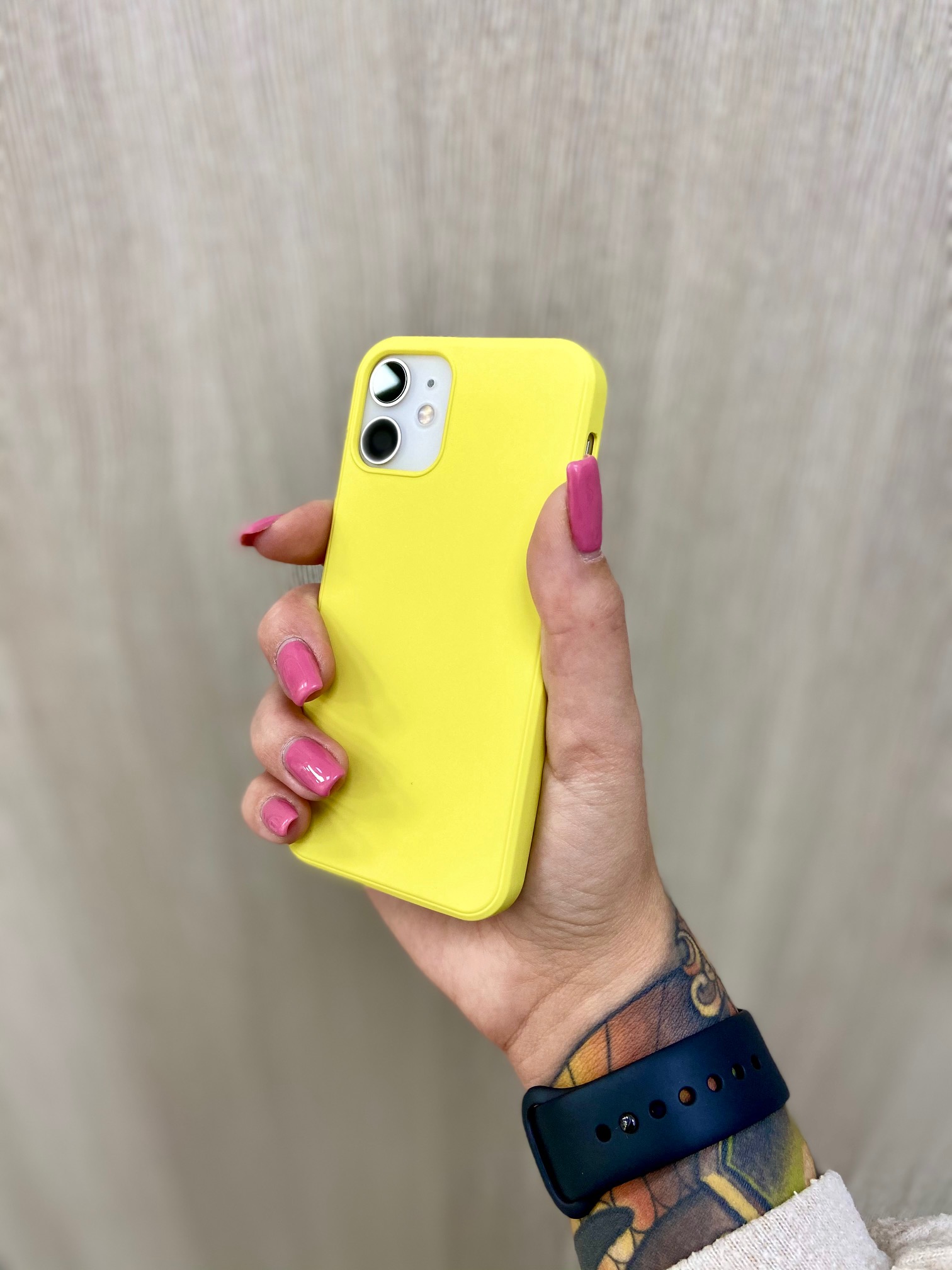 Prémium minőségű alap árkategóriás tok citrom színben iPhone 12 Mini