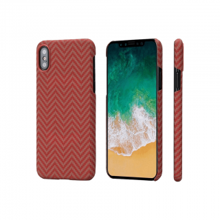 Pitaka tok Apple iPhone XS Max készülékre piros-narancs színben