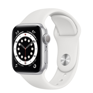Apple Watch Series 6 44mm ezüst alumíniumtok fehér spotszíj