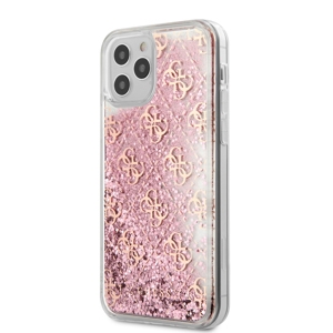 Guess rózsaszín Liquid kristály tok, iPhone 12 Pro Max készülékre