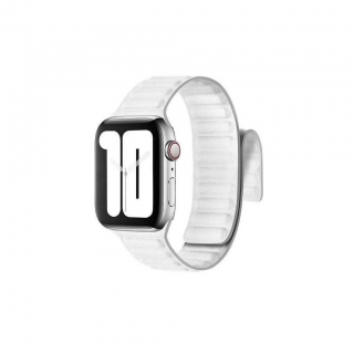 Apple Watch mágneses bőr szíj fehér 42/44/45 mm