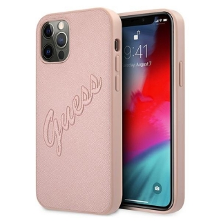 GUESS Staffiano tok iPhone 12 / 12 Pro készülékre rózsaszín