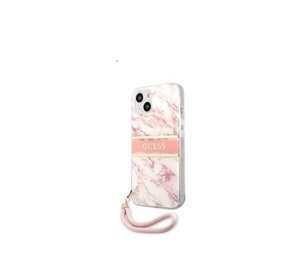 Guess márványmintás tok iPhone 13 Mini készülékre rózsaszín