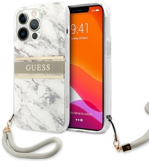 Guess márványmintás tok iPhone 13 Pro Max készülékre szürke