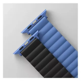 Uniq Revix kétoldalas mágneses szilikonszíj 42/44/45 mm kék/fekete