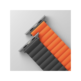Uniq Revix kétoldalas mágneses szilikonszíj 42 / 44 / 45 mm szürke/narancs