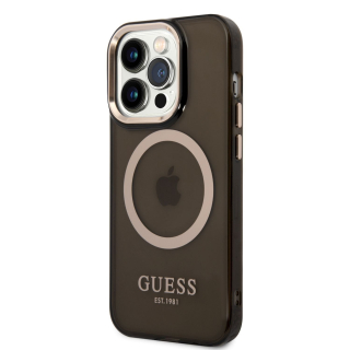 GUESS TRANSLUCENT MAGSAFE APPLE IPHONE 14 HÁTLAP TOK, FEKETE