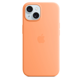 MagSafe-rögzítésű iPhone 15 Plus-szilikontok – narancssörbet
