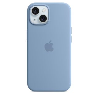 MagSafe-rögzítésű iPhone 15 Plus-szilikontok – télkék