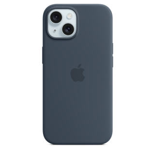 MagSafe-rögzítésű iPhone 15 Plus-szilikontok – viharkék