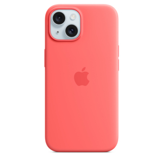 MagSafe-rögzítésű iPhone 15 Plus-szilikontok – guava