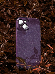 Csillámos szilikon tok iPhone 15 Pro lila színben