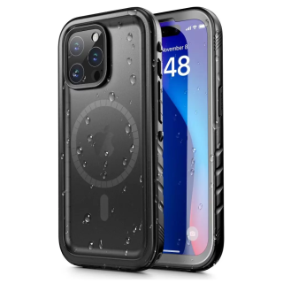 Shellbox vízálló és ütésálló tok fekete MagSafe iPhone 15 Pro készülékhez