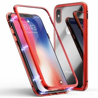 Mágneses tok iPhone X/Xs készülékhez piros színben