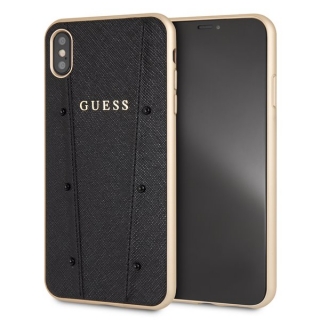 GUESS iPhone X / XS fekete köves tok