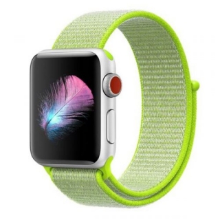 Apple Watch 38 / 40 / 41 mm neonzöld színű utángyártott szőtt szíj