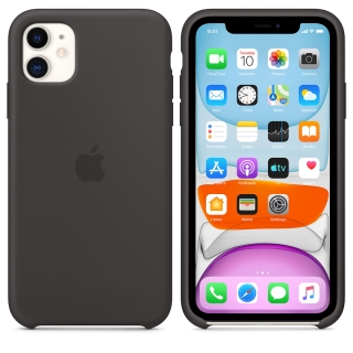 iPhone 11 gyári szilikon tok fekete színben