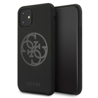 Guess hátlapi tok fekete színben, szürke Guess logóval iPhone 11 készülékre