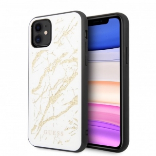 Guess márványmintás hátlapi tok fehér-arany iPhone 11 készülékre