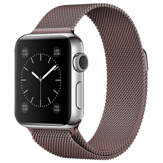 Apple Watch 42 / 44 / 45 / 49 mm barna milánói szíj 