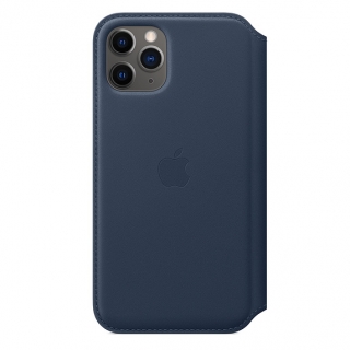 iPhone 11 Pro kinyitható bőrtok mélytengerkék színben