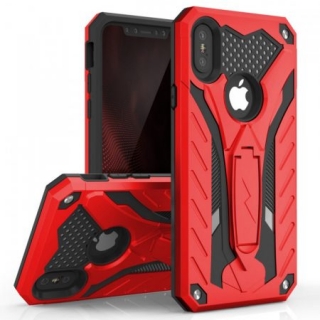 Zizo Static Hybrid iPhone Xs Max ütésálló tok, kitámasztóval, piros