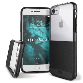 X-Doria Dash védőtok Apple iPhone 7 / 8 / SE (2020) készülékhez, Fekete Bőr