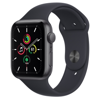 Apple Watch SE 44mm asztroszürke alumíniumtok fekete sportszíj