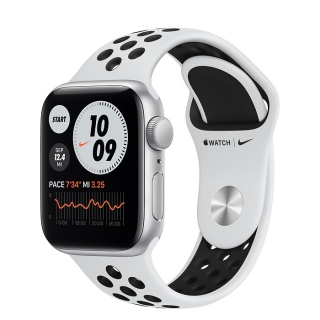 Apple Watch Series 6 Nike+ 40mm ezüst alumíniumtok fehér lyukacsos spotszíj