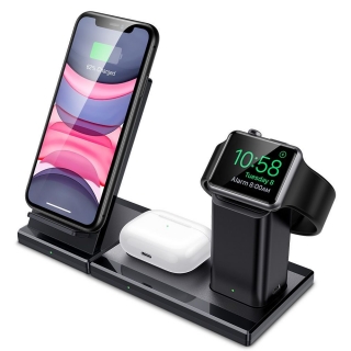 ESR 3in1 AirPods, Watch és iPhone vezeték nélküli töltő, fekete